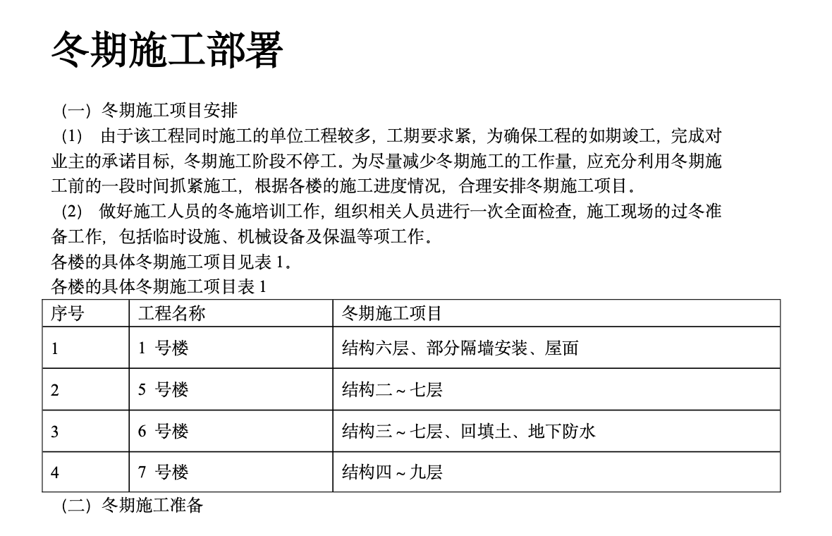 北京市某大型项目冬期房建工程施工组织设计