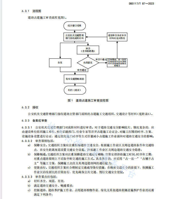 DB5117 T 87—2023 道路占道施工公安交通管理审查规程