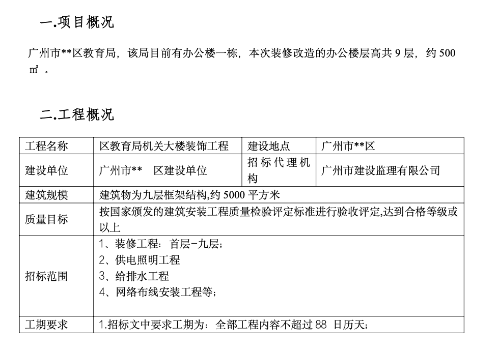 广州某办公楼装饰施工组织设计