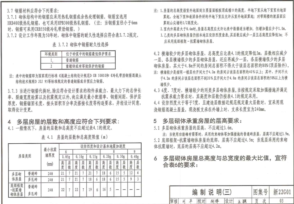 新22G01 砌体房屋结构构造（烧结普通砖、烧结多孔砖）