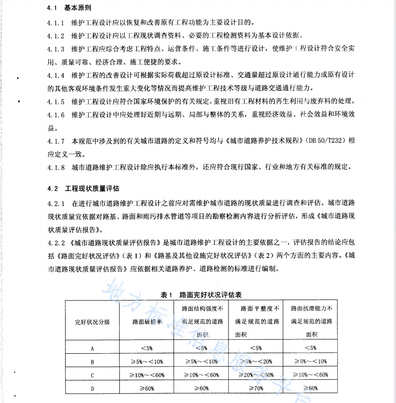 DB50T 305-2008 城市道路維護工程設計規(guī)范