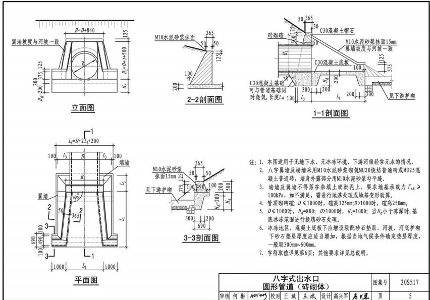 20S517市政排水管道出水口圖集