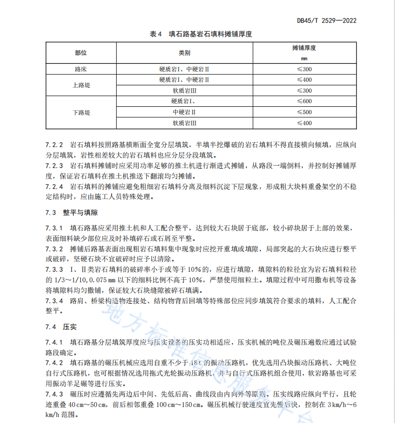 DB45T 2529-2022 公路填石路基技术规范