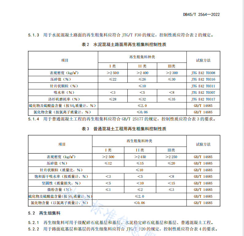 DB45T 2564-2022 路用废旧混凝土再生集料技术规程