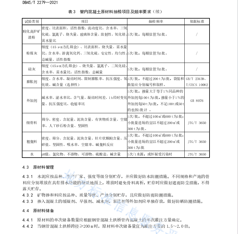 DB45 T 2279-2021 鋼管混凝土拱橋管內混凝土施工技術規(guī)程