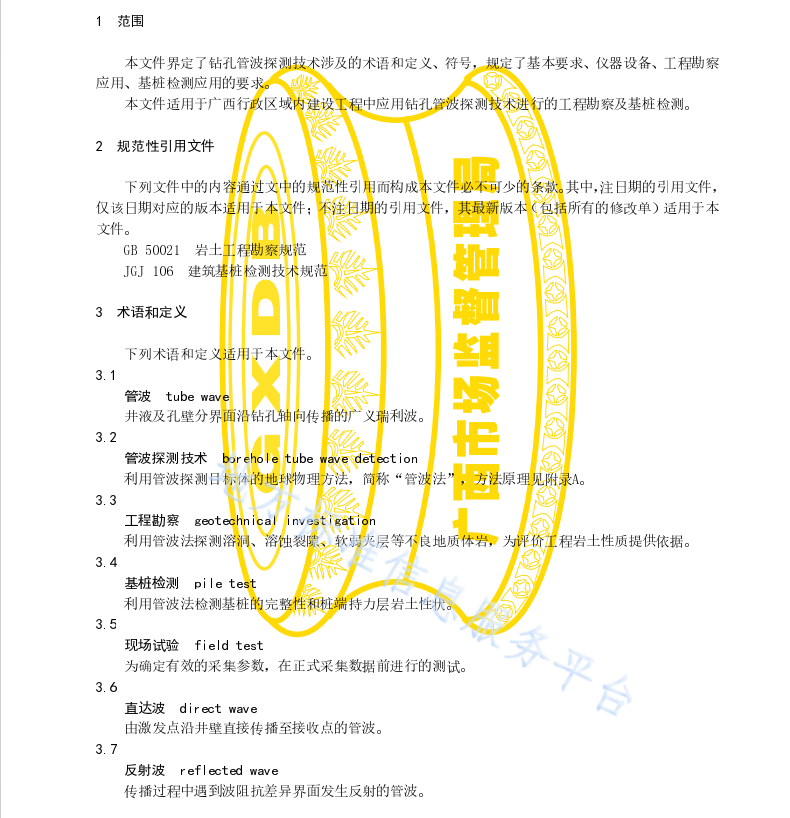 DB45 T 2419-2021 钻孔管波探测技术规程