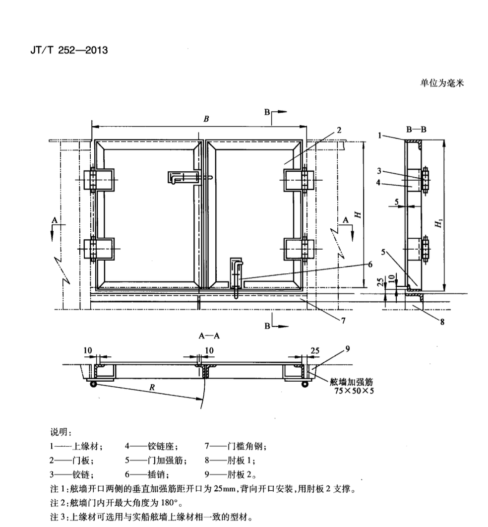 JTT252-2013舷墙门