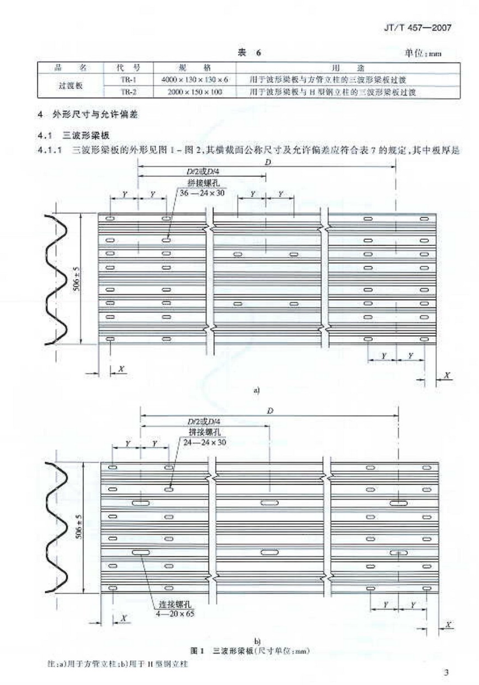 JTT457-2007公路三波形梁钢护栏