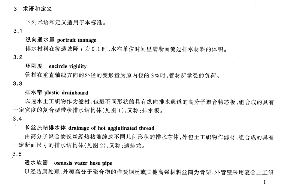 JTT665-2006公路工程土工合成材料排水材料