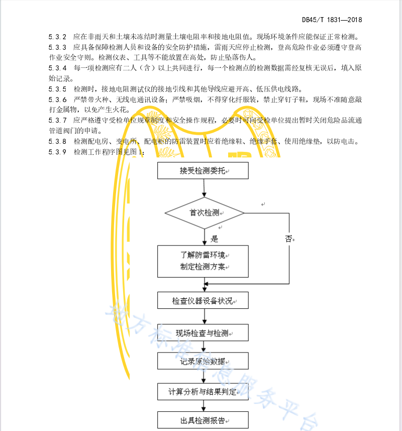 DB45T1831-2018 汽车加油加气站防雷装置检测技术规范