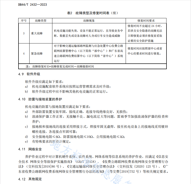 DB44 T 2432—2023 高速公路机电设施养护作业规范