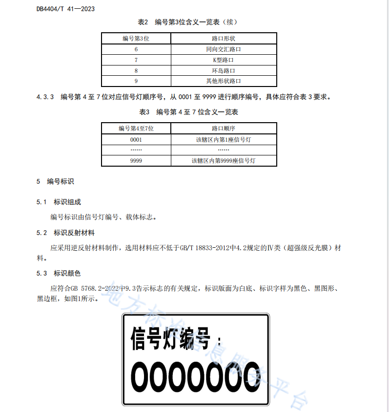 DB4404T41-2023 道路交通信号灯编号设置规范