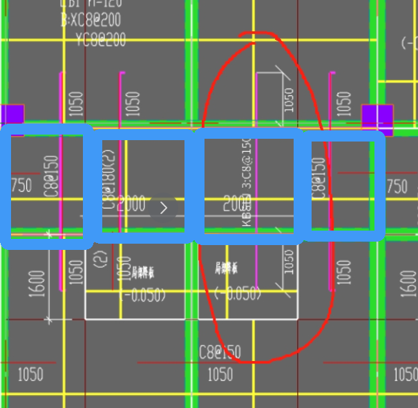 板跨板受力筋電算畫圖是什么情況,？