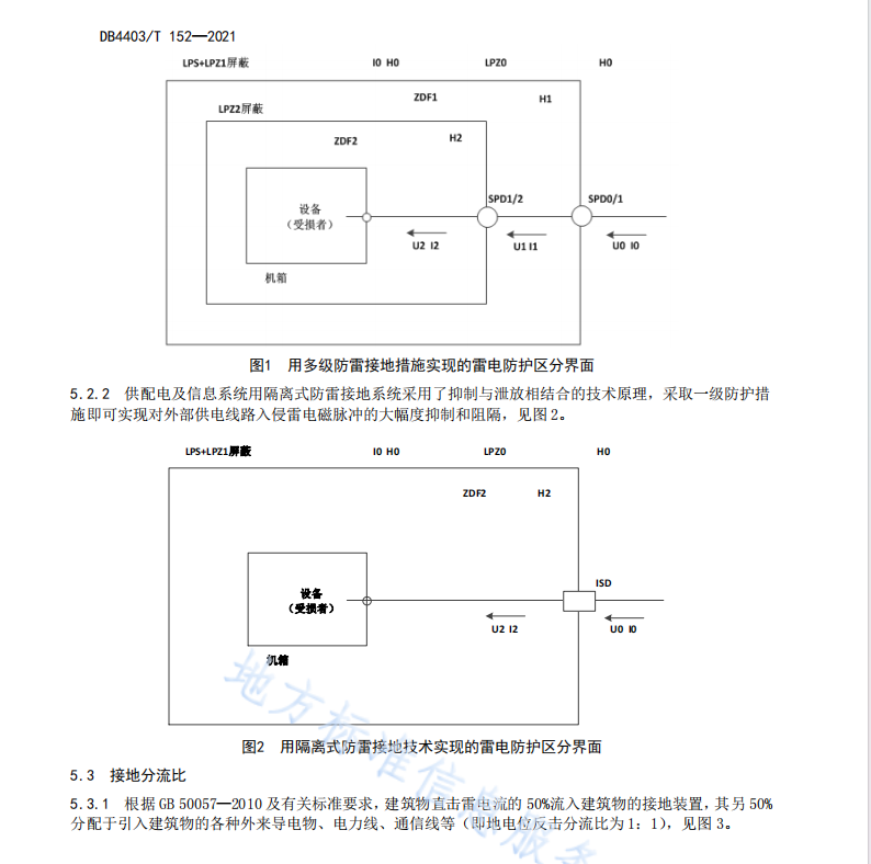 DB4403 T 152-2021 供配電及信息系統(tǒng)隔離式防雷接地技術(shù)系統(tǒng)要求