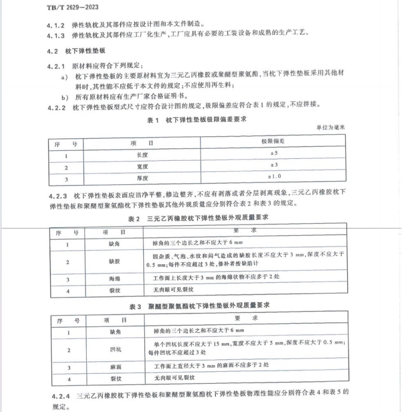 TB∕T 2629-2023 鐵路有砟軌道混凝土彈性軌枕