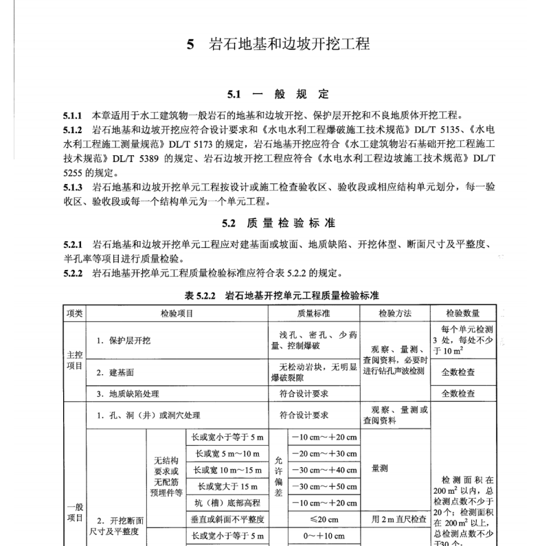 DLT 5113.1-2019 水電水利基本建設(shè)工程 單元工程質(zhì)量等級評定標(biāo)準(zhǔn) 第1部分：土建工程