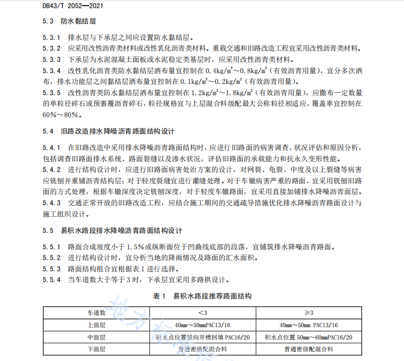DB43T 2052-2021 排水降噪瀝青路面應用技術規(guī)范