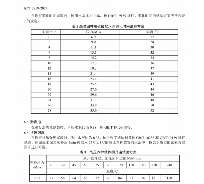 JCT 2859-2024 高溫固井用硅酸鹽水泥