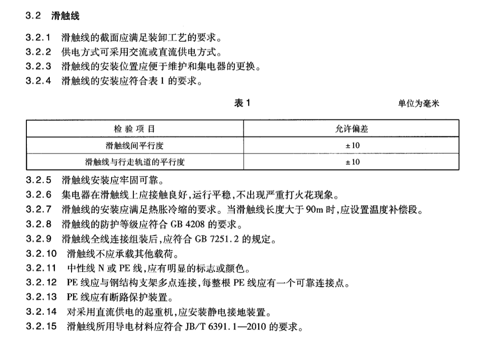 JTT806.2-2011電動輪胎式集裝箱門式起重機剛性滑觸線式