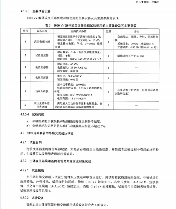 DLT 309-2023 1000kV交流系統(tǒng)電力設(shè)備現(xiàn)場試驗(yàn)實(shí)施導(dǎo)則 