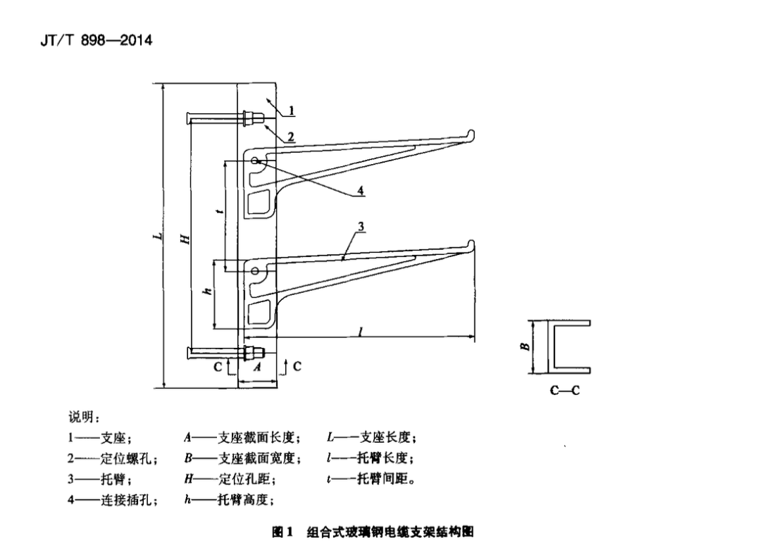 JTT898-2014公路用玻璃鋼電纜支架