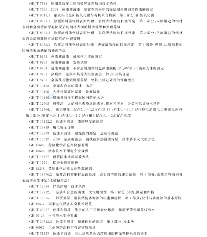 GBT 33423-2024 沿海及海上風(fēng)電機(jī)組腐蝕控制技術(shù)規(guī)范