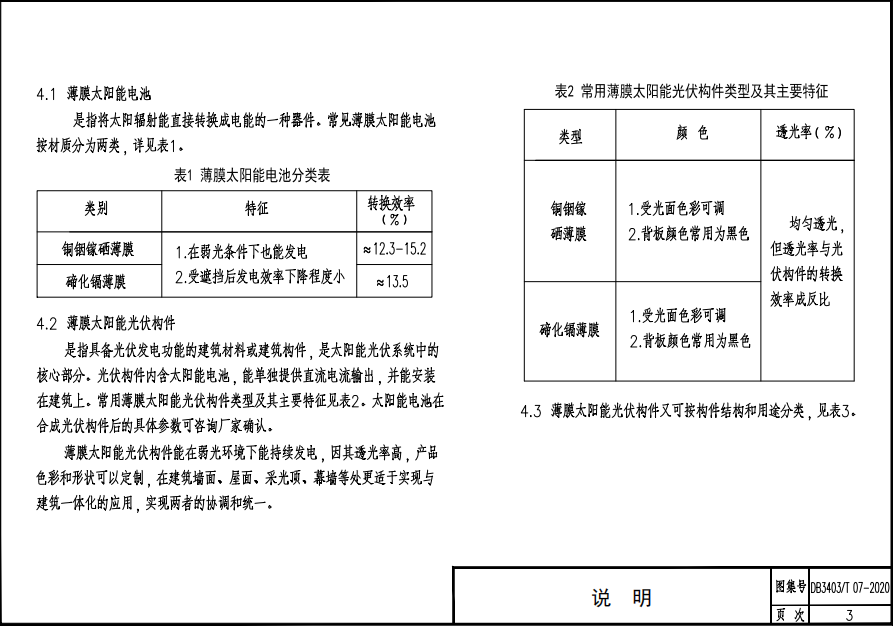 DB3403 T 07-2020 薄膜太陽(yáng)能發(fā)電系統(tǒng)與建筑一體化構(gòu)造圖集