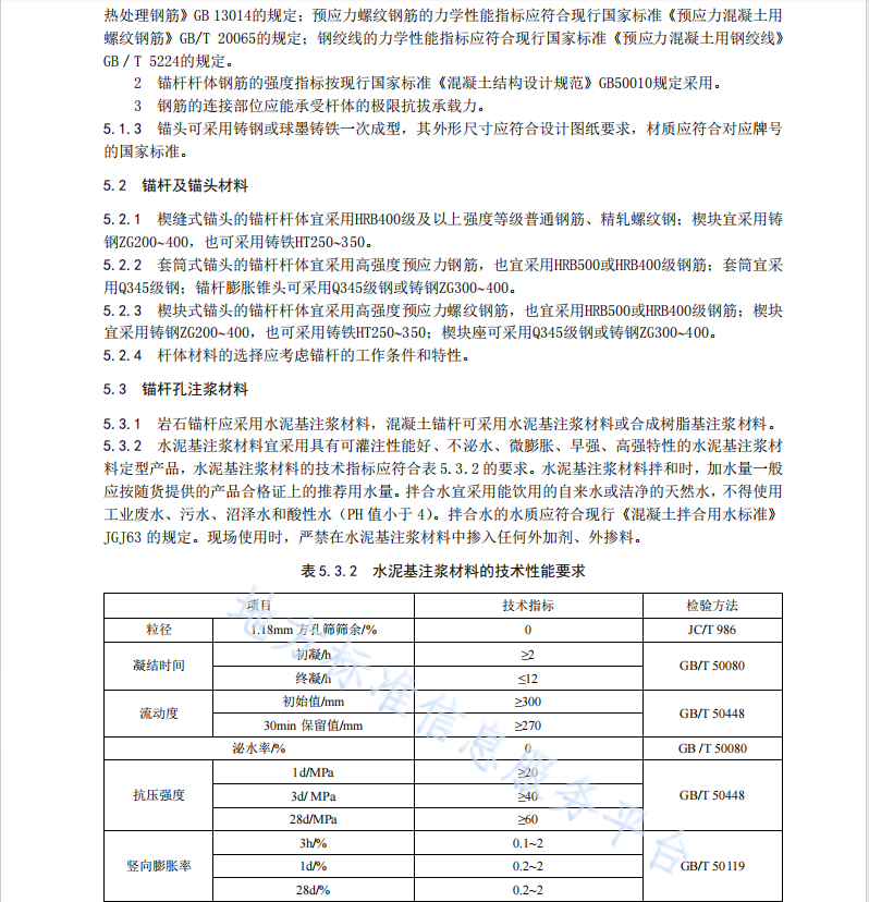 DB42T 1488-2018 巖石與混凝土自鎖錨固技術(shù)規(guī)程