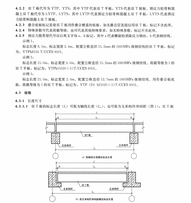 TCCES 6001-2020 預(yù)應(yīng)力混凝土雙T板