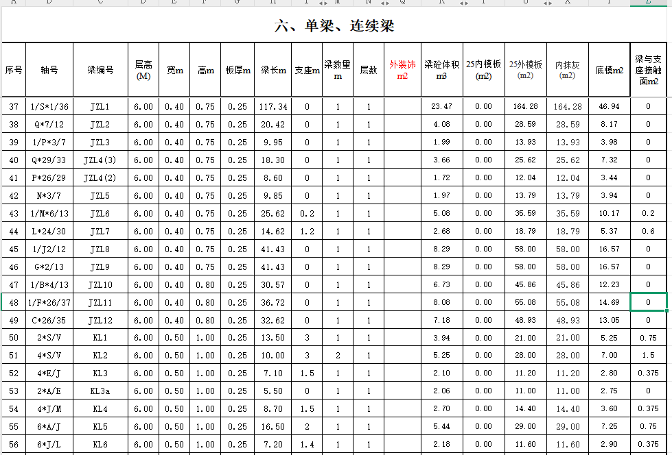 土建工程量速算表大全