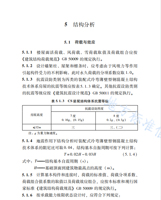 DB37T5183-2021 裝配式冷彎薄壁型鋼混凝土結構技術標準