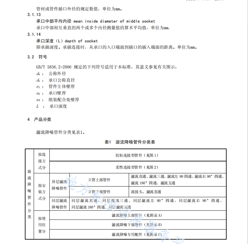 DB35T 1441-2014 建筑排水用硬聚氯乙烯（PVC-U） 漩流降噪管件