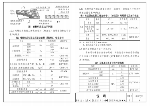 DJBT 50-143浮筑楼板隔声保温系统构造——难燃型改性聚乙烯复合卷材（蜂窝型）(渝20TJ11)
