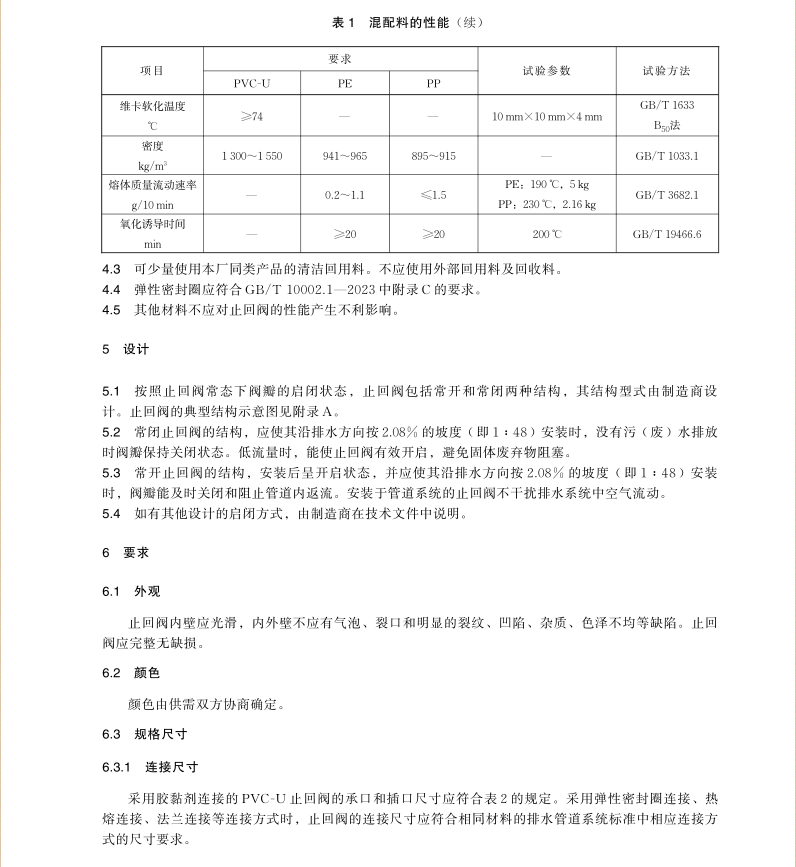 GB T 44574-2024 建筑排水管道系统防污染用塑料止回阀