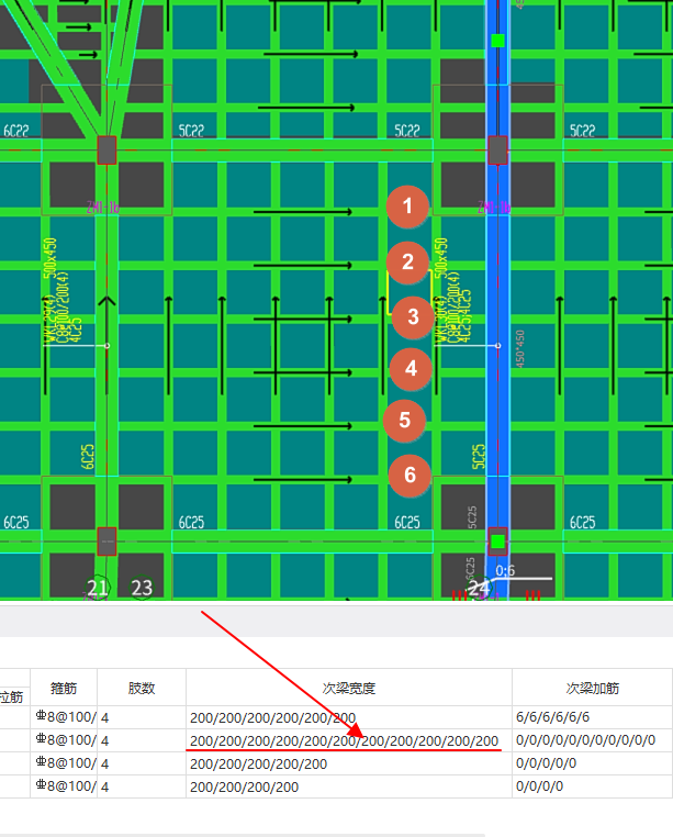 GTJ2025次肋梁數(shù)量