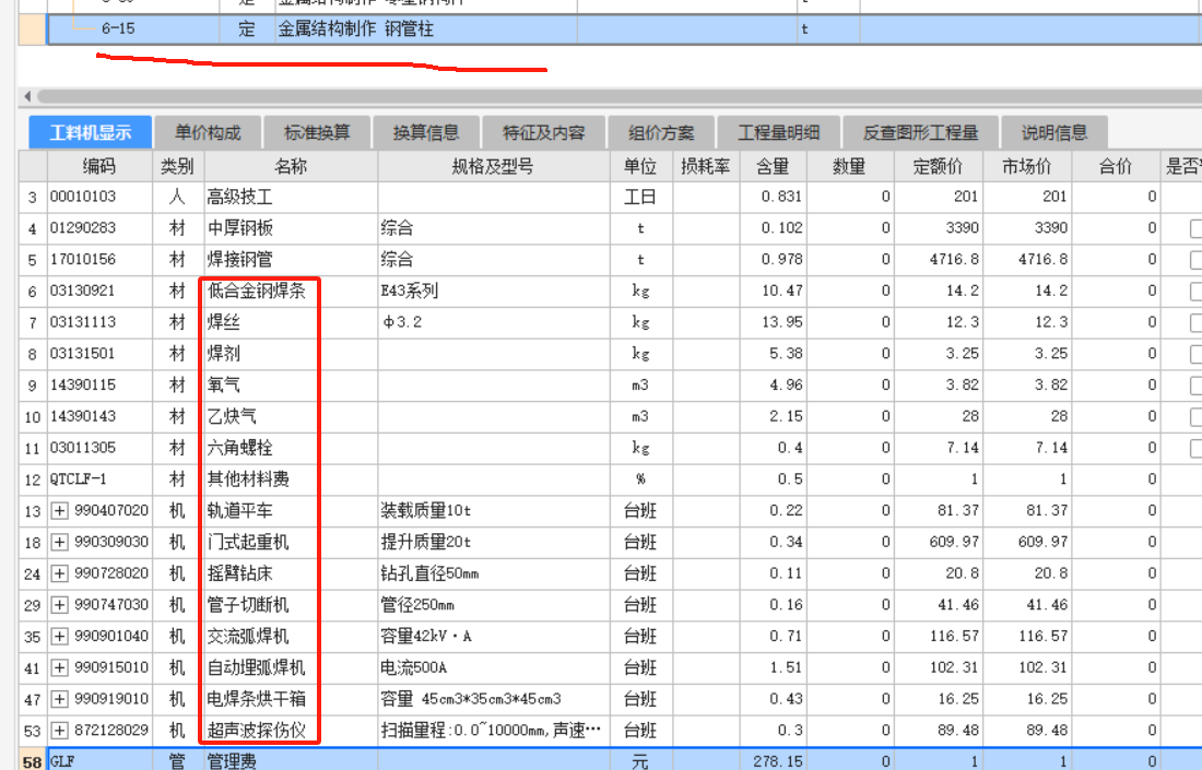 河南2016定額,，第6章金屬結(jié)構(gòu)工程章節(jié)說明第8條，定額中圓(方)鋼管構(gòu)件按成品鋼管編制,，為什么人材機里面還有焊條,、氧氣乙炔、切斷機,、弧焊機,、超聲探傷這些東西，是否矛盾,？都是什么意思,？