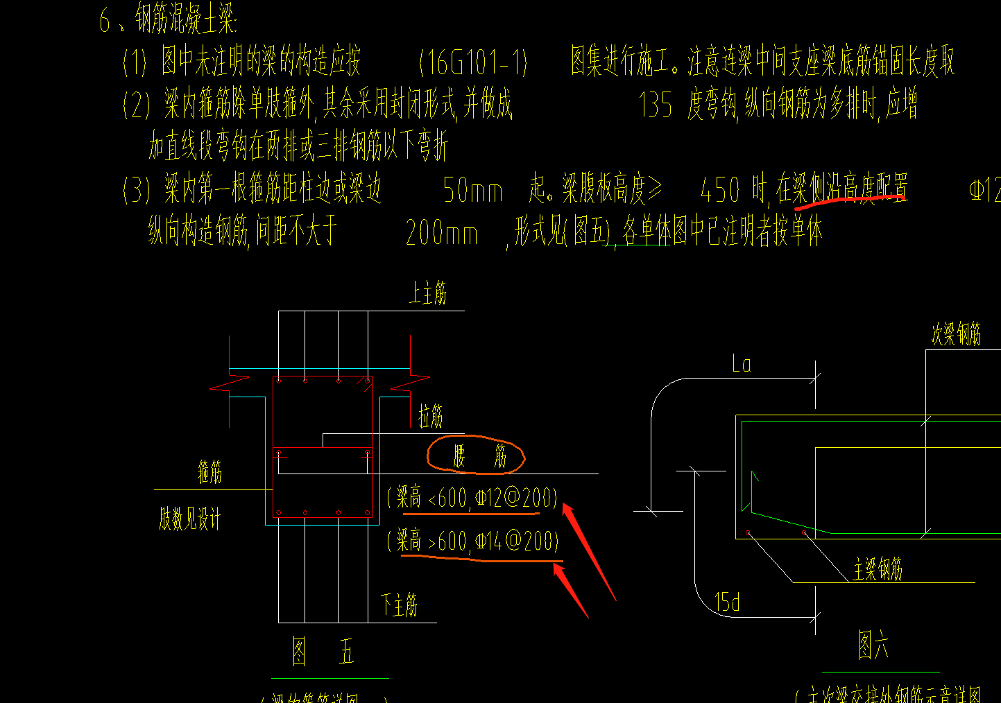 梁腰筋和拉筋设置图解图片