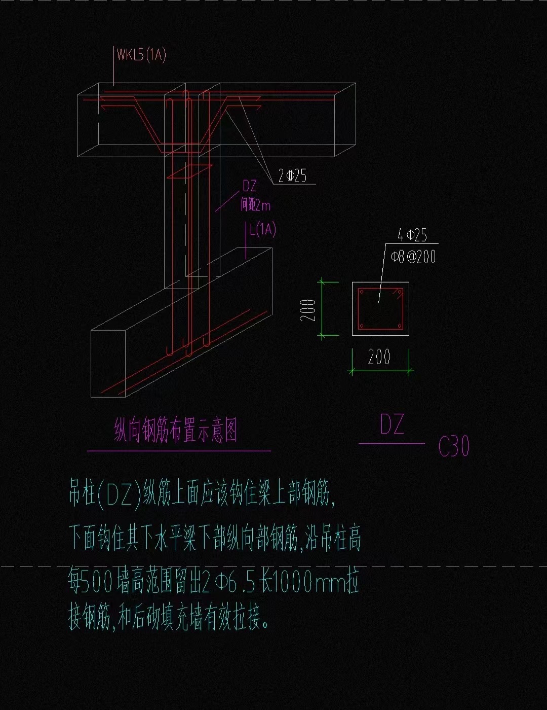 基础插筋大样图片