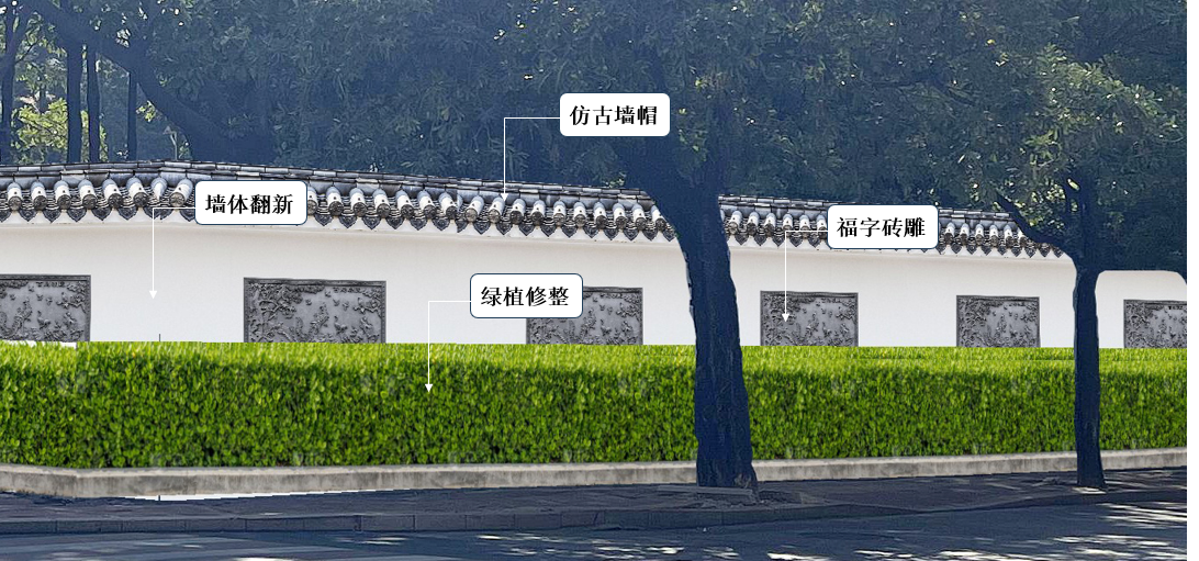 围墙上面的滴水帽檐和墙面的艺术浮雕怎么套清单和定额