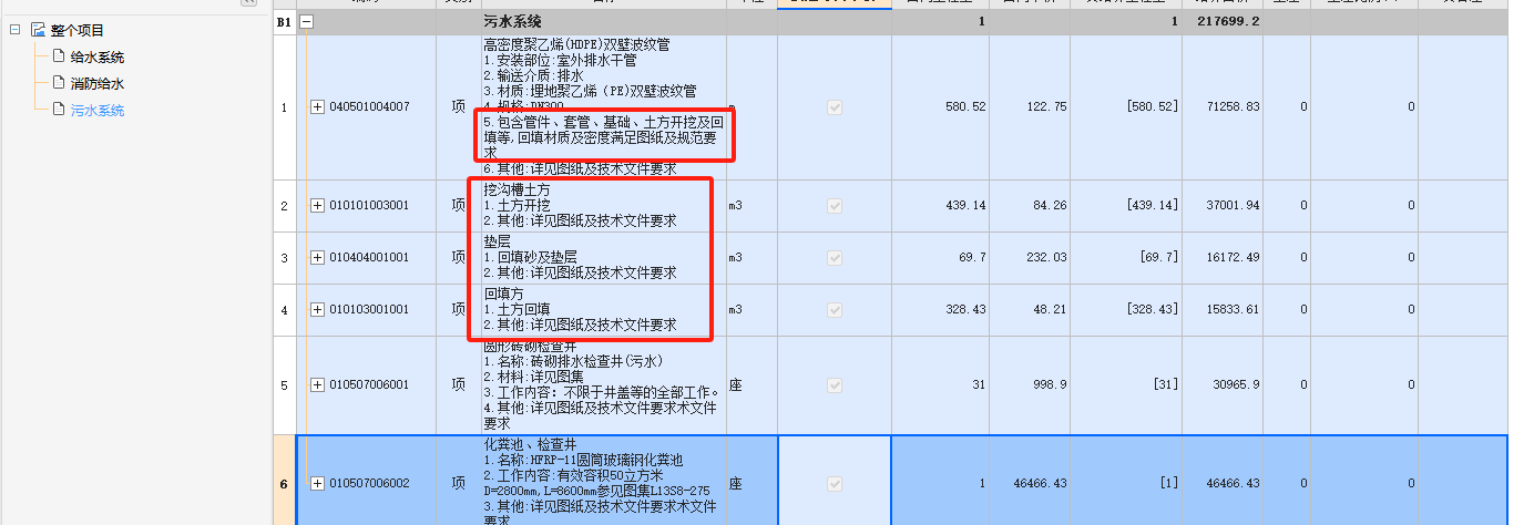 我是施工单位，现在在做结算阶段，室外管道清单项目特征描述含着土方开挖和回填，下面又单独列项了，是否还能记取挖填土方的费用。