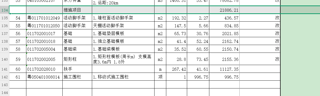 措施合计包括措施项目的费用吗